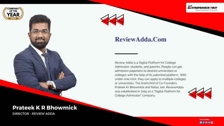 ReviewAdda.Com Digital Platform for College Admission entrepreneur first media magazine