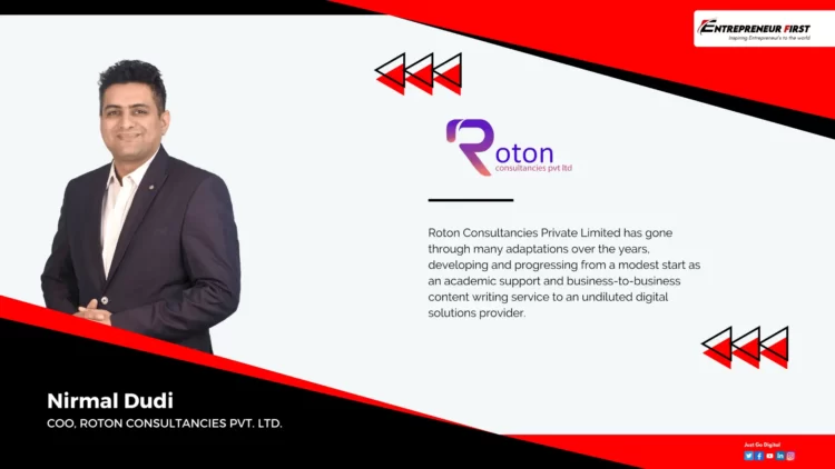 Roton Consultancies Private Limited, Entrepreneur First Magazine